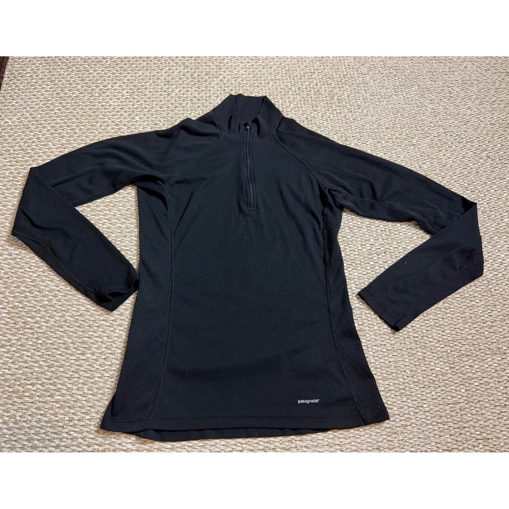 Patagonia Womens Capilene Thermal Weight Zip-Neck Black Base Layer 44860 M